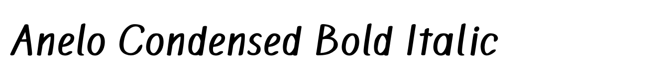 Anelo Condensed Bold Italic